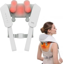 Cordless Shiatsu Neck Back Massager with Heat, 3 Modes, 2 Intensities