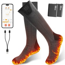Heated Socks for Women Men, 8000mAh Rechargeable Battery Foot Warmer Hiking S...