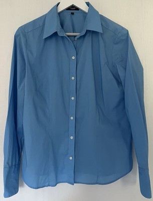 Bluse Blau Gr. 42 Langarm