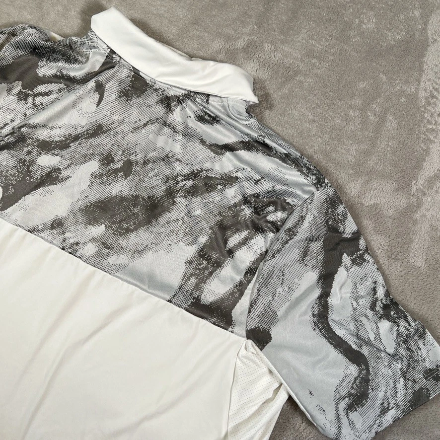 Camisa polo masculina Adidas Miami Hurricanes manga curta com zíper tamanho 2XL branca GG2897 - Imagem 4 de 4