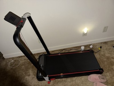Foldaway Compact Black Red Treadmill for Home Running & Gym Training