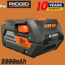 1Pack for Ridgid R840087 8.0Ah Lithium Battery Rigid 18Volt R840085 Power Tools