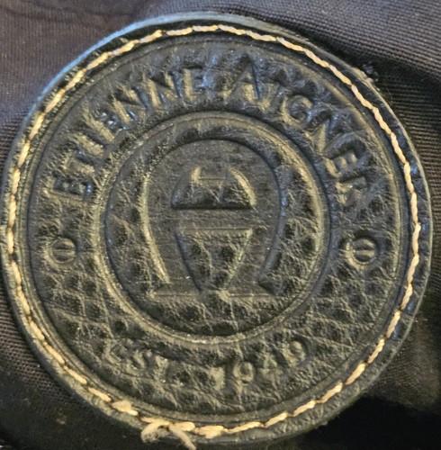 Etienne Aigner Stoff Handtasche schwarz Logo genarbt Akzent Schultertasche 11 B" x 7,5 H x 3" T - Bild 8 von 10