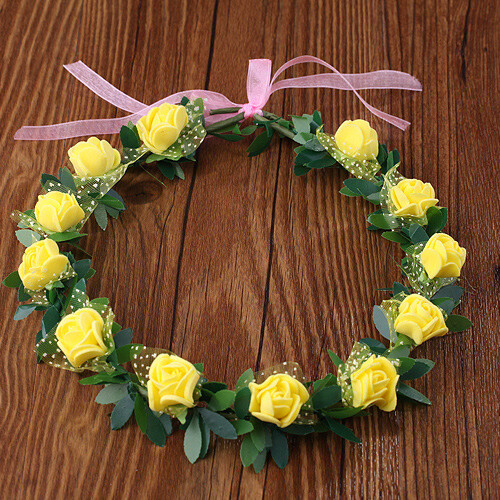 Ladies Floral Crown Rose Flower Headband Hairband Wedding Hair Garland Headpiece - Picture 18 of 78