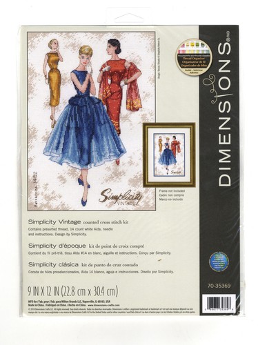 Kit de punto de cruz ~ Dimensiones simplicidad moda vintage damas #70-35369 - Imagen 2 de 4