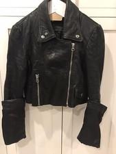 Mm6 Martin Margiela Woman’s Leather Motorcycle Jacket Coat 40