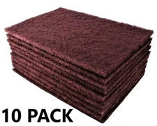 10 Goliath Maroon 6" X 9" Scuff Brite Pads Medium Grit Abrasive Surface Prep