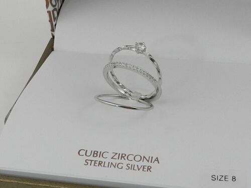 Giani Bernini 3-Pc. Set Cubic Zirconia Stackable Rings in Sterling Silver, 8
