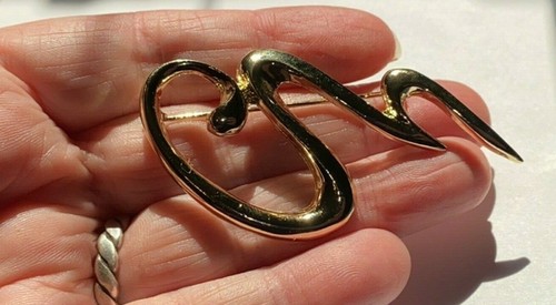 Nuevo Broche Estilista Modernista Tono Dorado Brillante - Imagen 3 de 6
