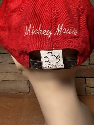 Vintage Mickey Mouse Ball Cap Hat Red From Disney - Picture 3 of 5