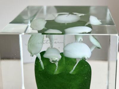Nuutajärvi Art Glass Annual Cube, Signed by Oiva Toikka, 1992