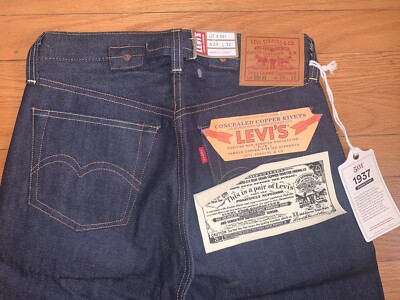 NEW Deadstock LVC Levi's 1937 501XX Buckle Back Big E Denim NEW Deadstock LVC Levi's 1937 501XX Buckle Back Big E Denim