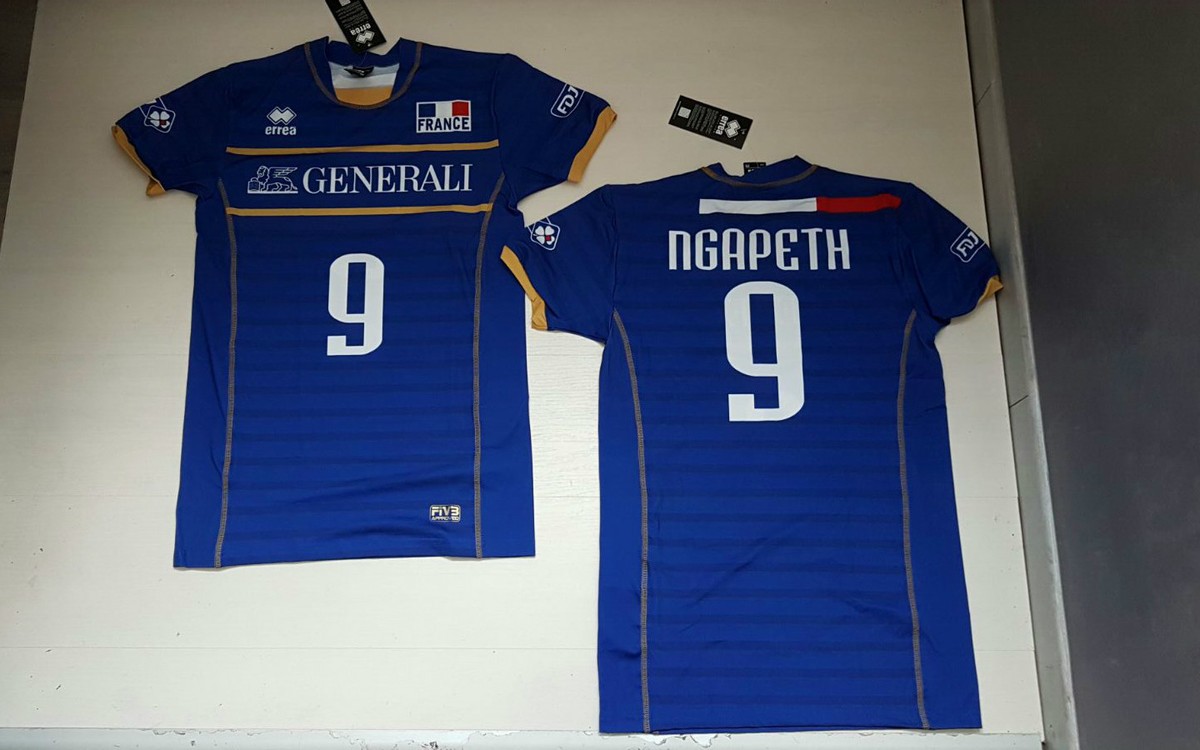 3653 ERREA FRANCE NGAPETH Match Volleyball Shirt Jersey Maglia Pallavolo  Francia