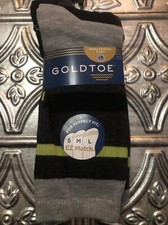 gold toe fashion crew socks three pairs Size 6  9  