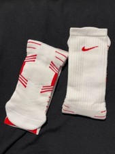 NIKE Vapor ELITE Football Crew Socks PSX300-115 XL White Thin Red XLarge BIN 19