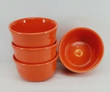set 4 GUSTO BOWLS poppy orange HOMER LAUGHLIN FIESTA WARE 28 OZ. NEW