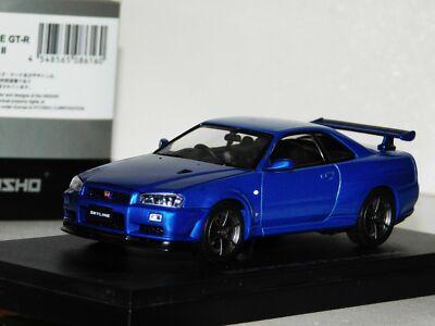 NISSAN SKYLINE GTR BN R34 V SPEC II KYOSHO BLUE OPENING BONNET