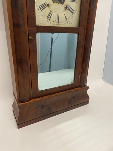 Antico Daniel Pratt Jr. Orologio da mensola a mantello in legno con specchio da riparare C.1839 - Foto 2 di 22