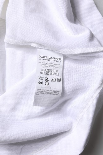 Dolce & Gabbana T-Shirt Weiß Baumwolle Krone Kragen Polo IT56/US46/XXL 310usd - Bild 6 von 6