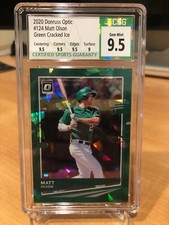 2020 PANINI DONRUSS OPTIC MATT OLSON GREEN CRACKED ICE CARD /7 CSG 9.5