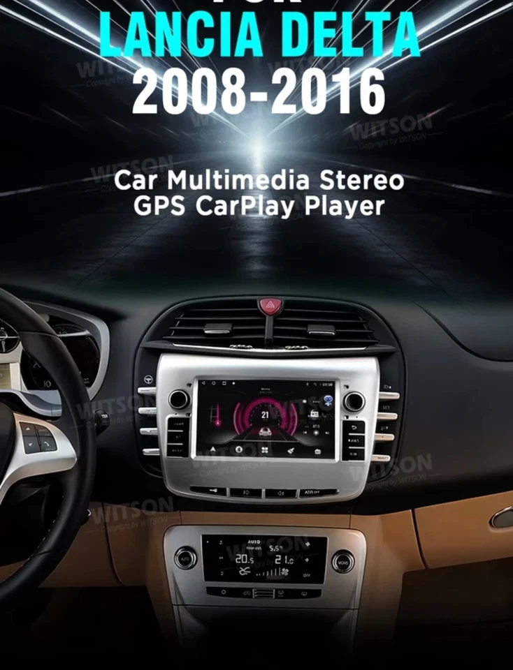 AUTORADIO ANDROID 4/64GB LANCIA DELTA 2009-2019 STEREO AUTO TOUCH 7" WIFI NAVI - Bild 2 von 4