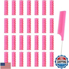Ulifebetter 28PCS Self Grip Small Hair Rollers Set, 0.6in Plastic No Heat Rol