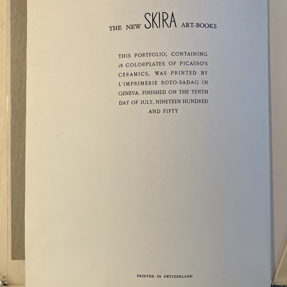 Rare Vintage 1950 PICASSO CERAMICS Book - 15 Color Plates-Albert