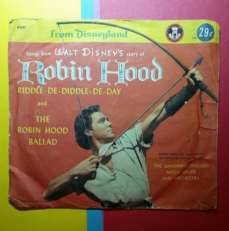 Robin Hood Riddle VINTAGE 1960's DISNEYLAND RECORDS RECORD - THE STORY of ROBIN HOOD ...