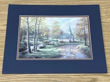 New Unopened 2003 THE ASPEN CHAPEL Matted Print by Thomas Kinkade 11" x 14" COA