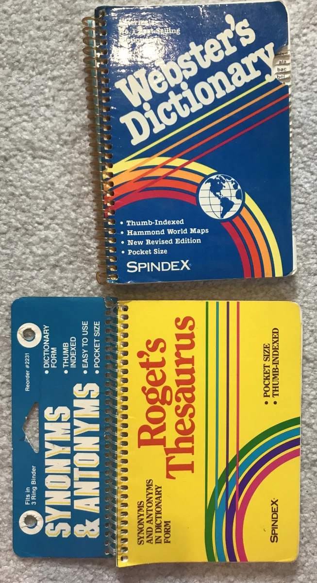 Spindex Pocket Size Webster's Dictionary And Roget's Thesaurus Books | eBay
