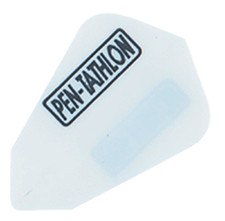 PENTATHLON White Fantail Dart Flights 100 Micron 5 sets 15 flights w/tracking