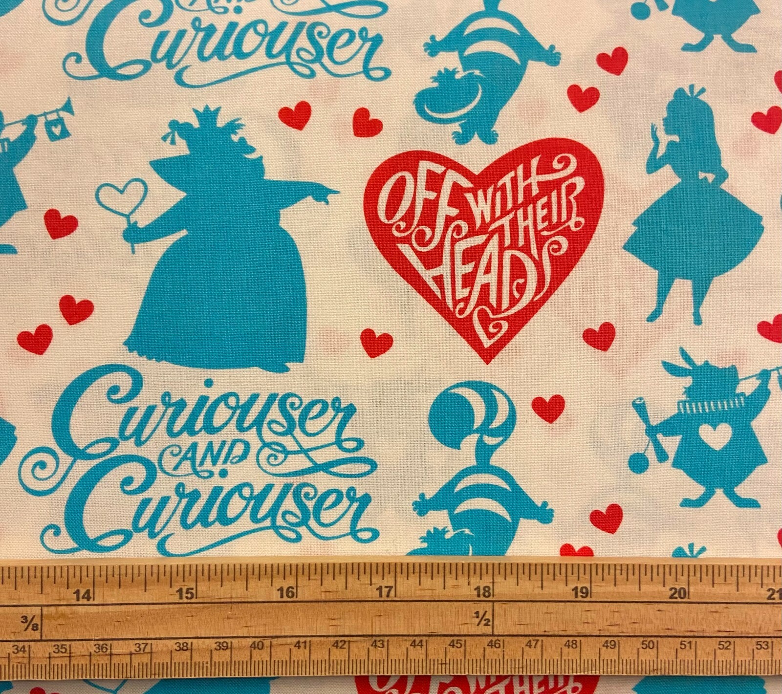 Fat Quarter Alice In Wonderland Curiouser And Curiouser 100% Cotton Fabric