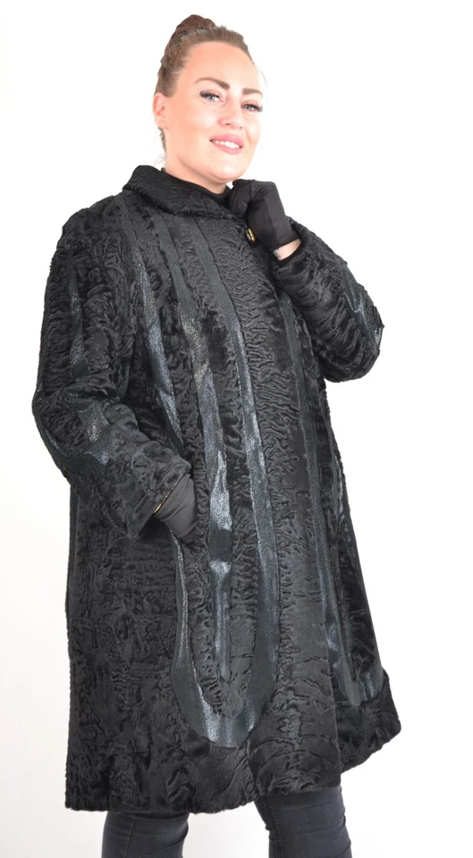 US5064 REAL SWAKARA PERSIAN LAMB FUR COAT LEATHER SIZE XL - PERSIANER JACKE - Image 2 of 4