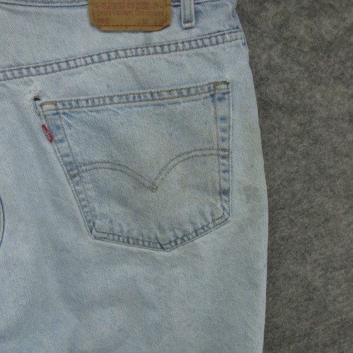 VTG Levis Shorts Mens 40 Blue 505 Straight 9" Jorts Distressed Grunge 90s Denim - Picture 18 of 20