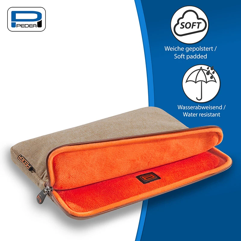 PEDEA Tablet Tasche 9, 10 - 11 Zoll Hülle Case Sleeve mit Zubehörfach, beige - Bild 3 von 4