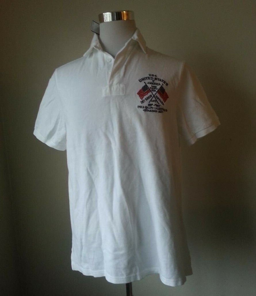 POLO Ralph Lauren Men Size M AMERICANA Shirt White USA Flag NWT $145 | eBay