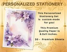 PERSONALIZED - 30Pcs Stationery Writing Paper, Watercolor Stationary  #L2C24