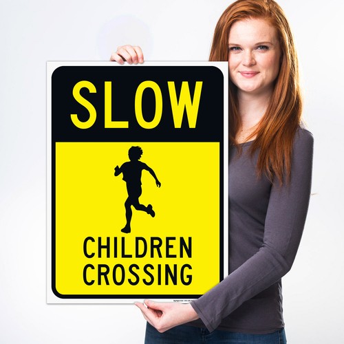 Slow Children Crossing Sign, Traffic Sign, - Picture 29 of 70