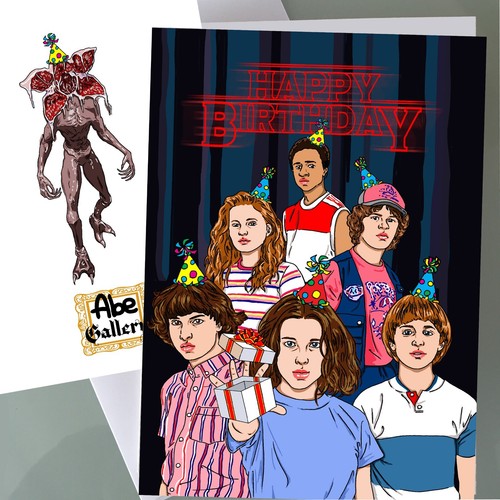 Stranger Things Birthday Card, Funny Birthday Card Girls Fan Art Happy ...