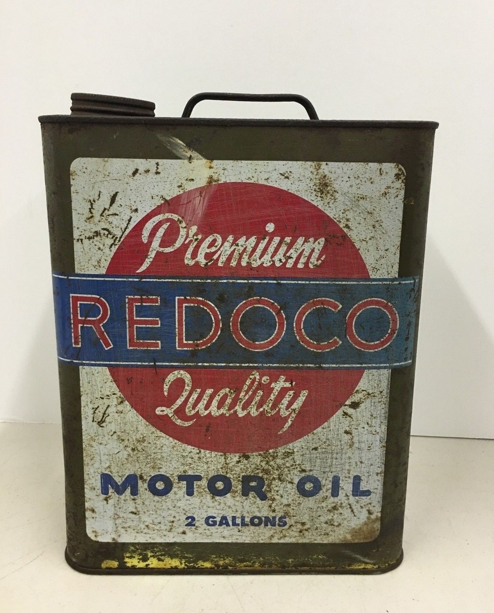 Rare Vintage Two Gallon Redoco Motor Oil Can Metal Container | eBay