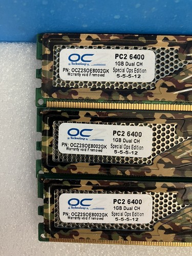 ~ (3x 1GB) OCZ Special Edition DDR2 Memory 1GB Kit PC2-6400 800MHz OCZ2SOE8002GK - Picture 2 of 4