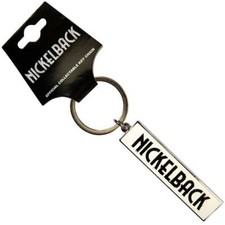 NICKELBACK - BLACK LOGO WHITE - METAL KEYCHAIN - BRAND NEW - MUSIC NKBKEY06