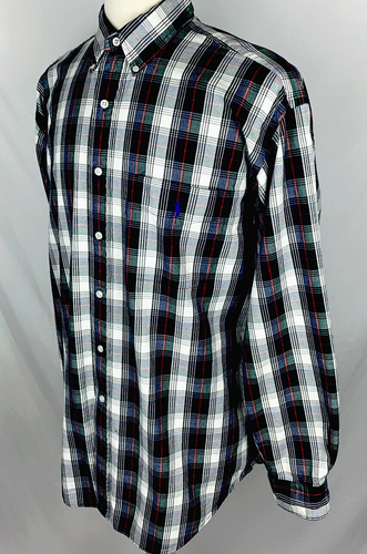 Vintage Ralph Lauren Blaire Herren LARGE blau rot grün kariert Button Down Hemd - Bild 4 von 7