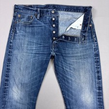 Levis 501 Jeans Mens 36x29 Blue Button Fly Denim Pants Original Workwear Faded