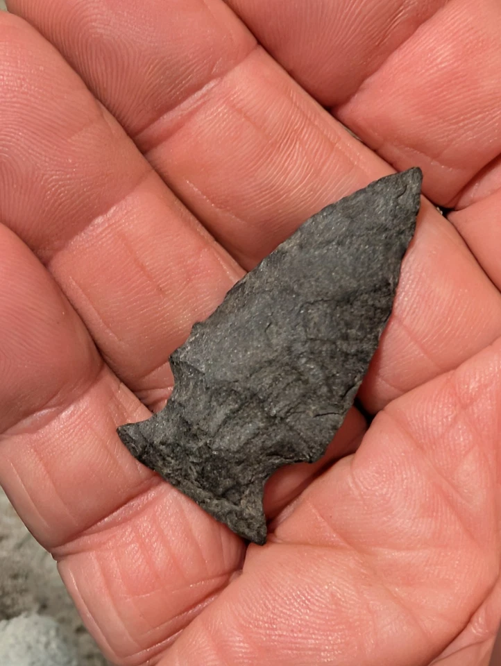 Superb Normanskill, 1 7/8", Schuylkill Co, Pa, Black Chert, Authentic Arrowhead  - Image 4 of 4