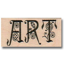 NEW Rubber Stamp, Fancy Art Word Phrase Mixed Media Flowers Design Artist sm wm