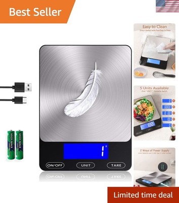 Food Scale -33lb Digital Kitchen Scale for Food Ounces Grams Rechargeable 304...