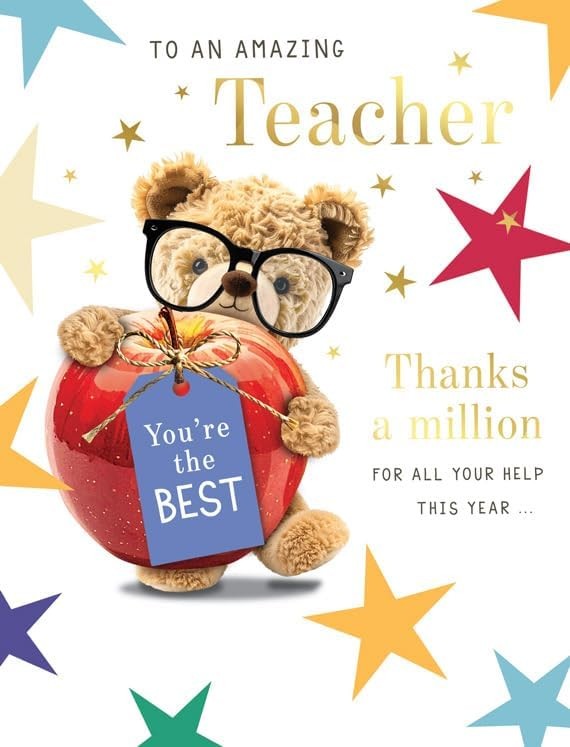 To An Amazing Teacher. Thanks A Million. Thank You Card. 19x13cm