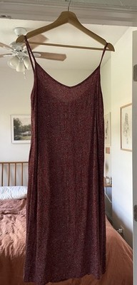 Red paisley silk dress, vintage Gap, size 12 but fits like size 8