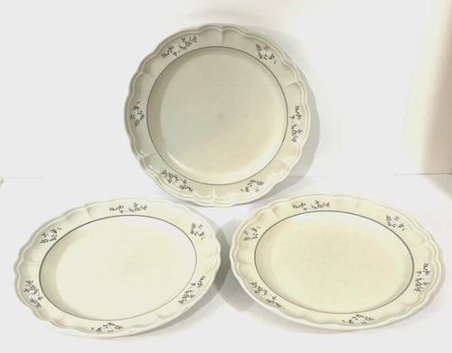 Set of 3 Pfaltzgraff Heirloom Stoneware Dinner Plates 10.5" Discontinued
